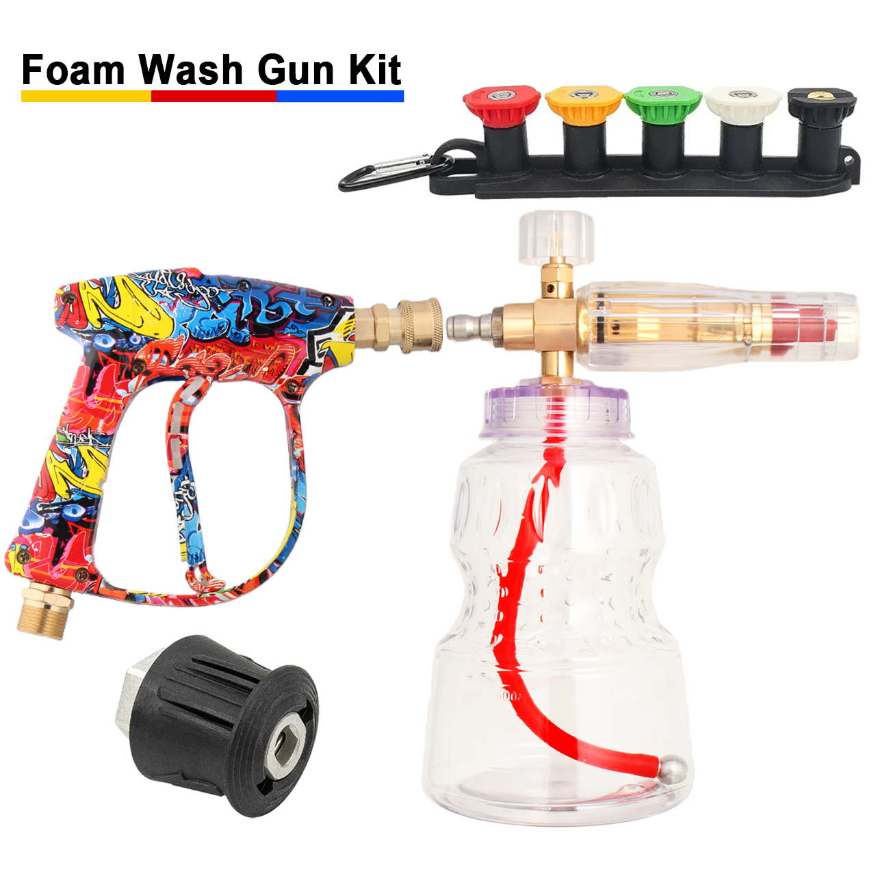 Foam Cannon Car Wash - Vibrant Painted Spray Gun + Aluminum