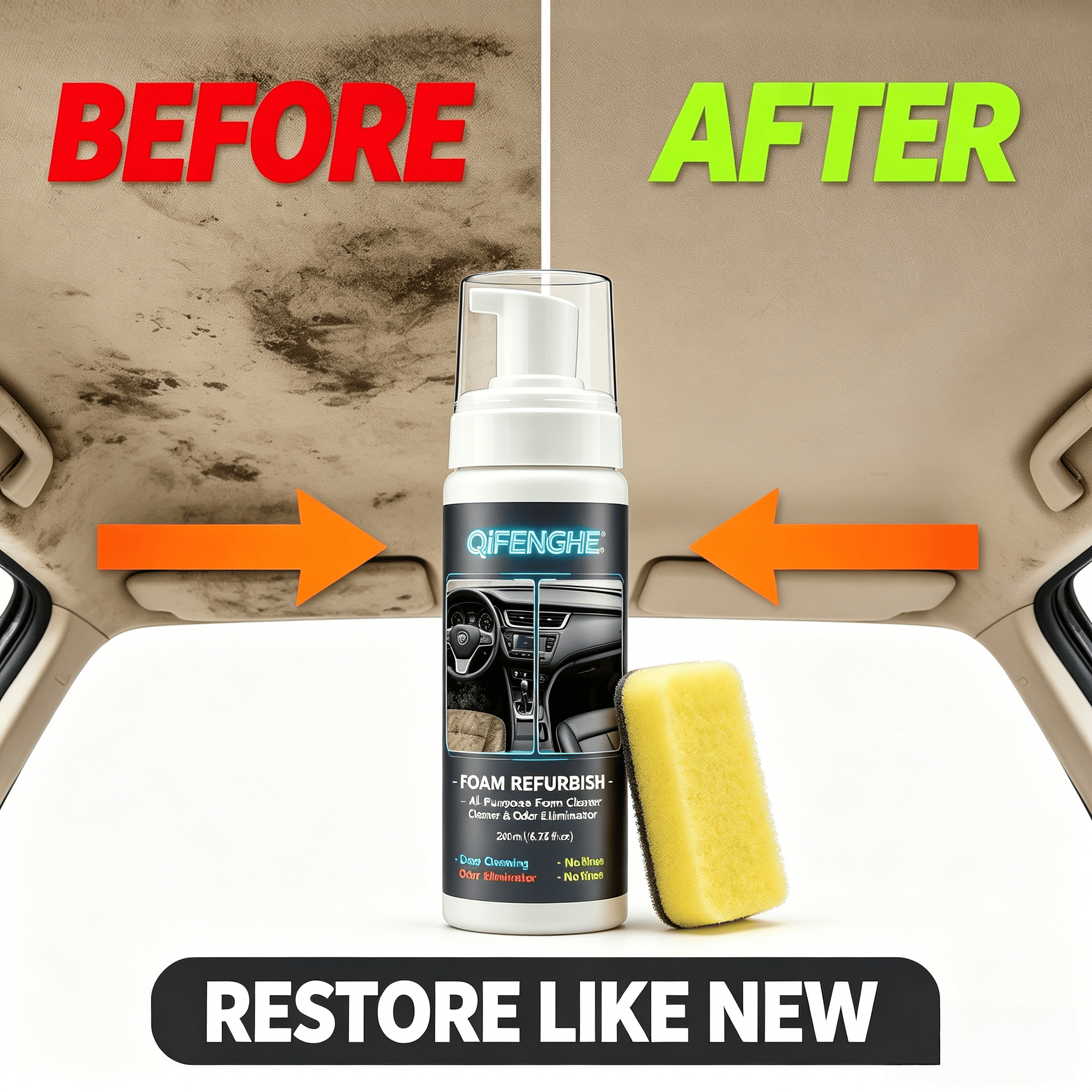 200ML No Rinse Car Foam Cleane – обзор и цена Odor Eliminator Car
