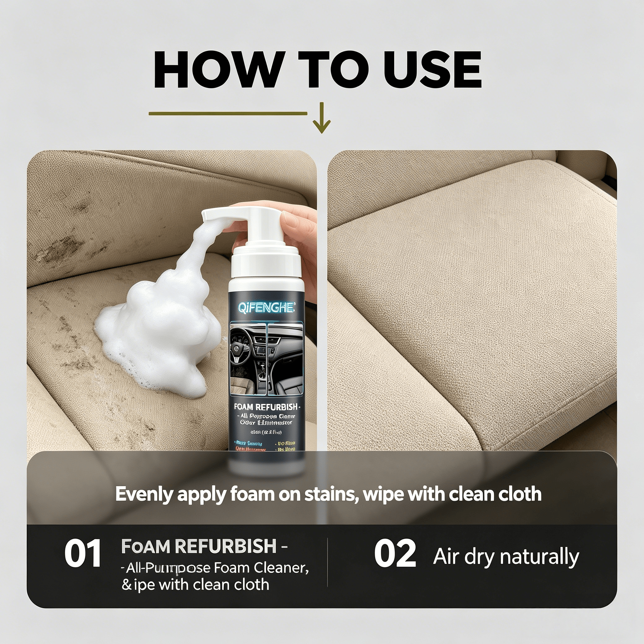 200ML No Rinse Car Foam Cleane – обзор и цена Odor Eliminator Car