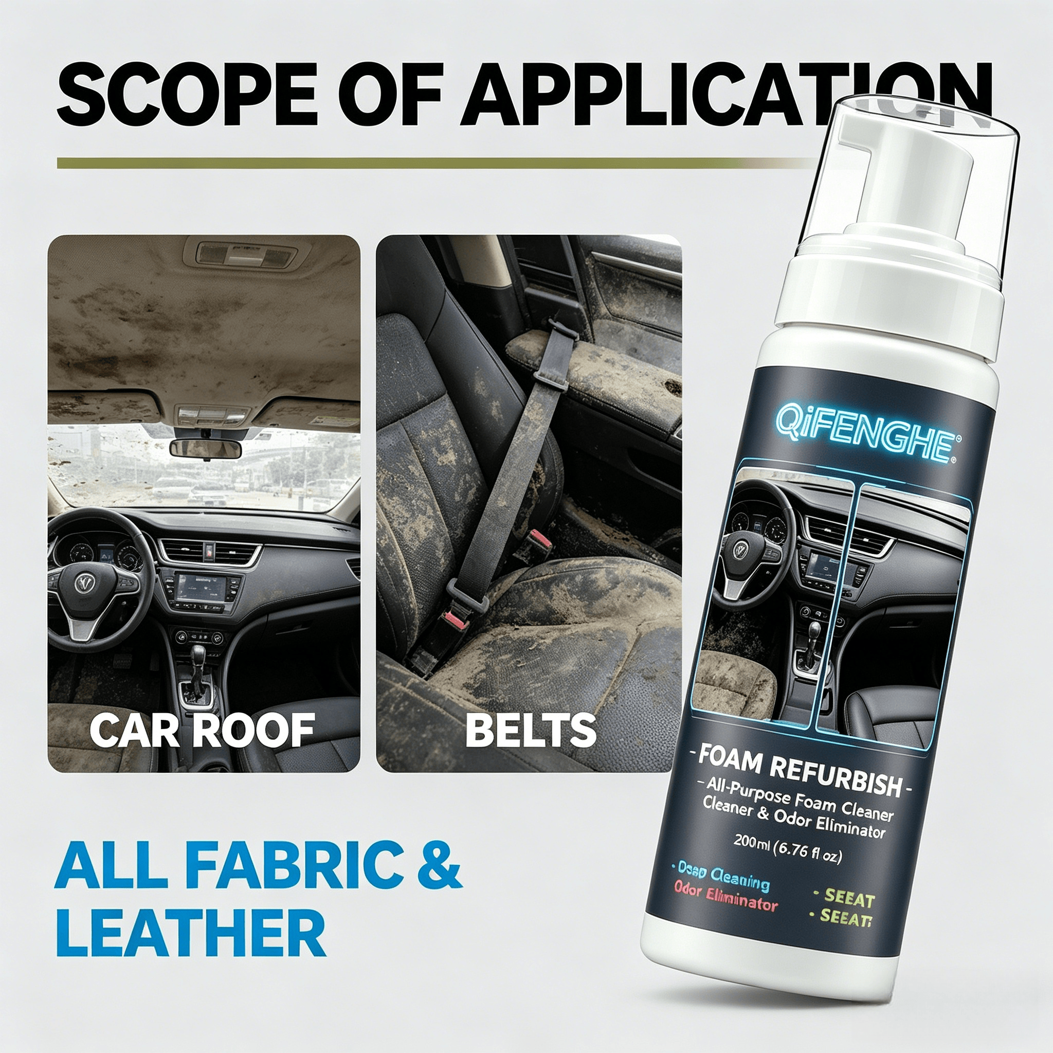 200ML No Rinse Car Foam Cleane – обзор и цена Odor Eliminator Car