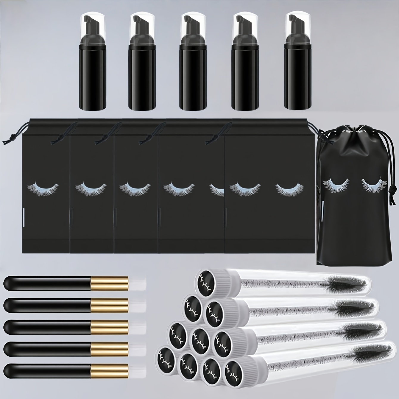 20Pcs Lash Care Kit - 5 Foam P – обзор и цена Detailing Brush Set