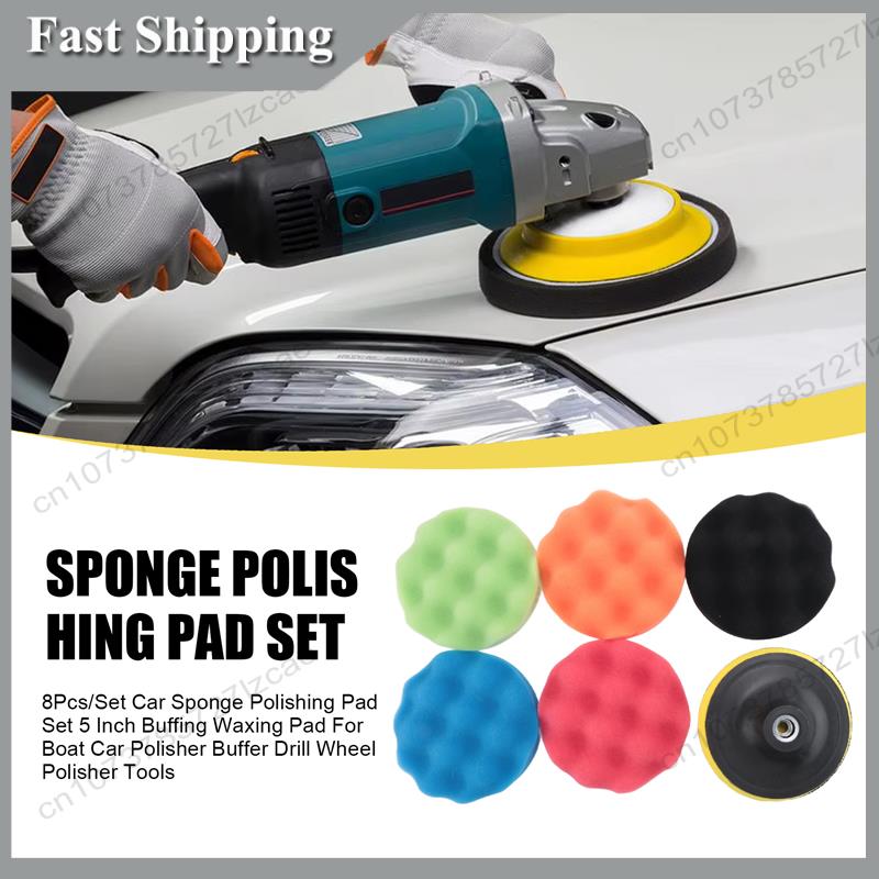 -A99Z 8Pcs/Set Car Sponge Poli – обзор и цена Polish Pad Set Buffer