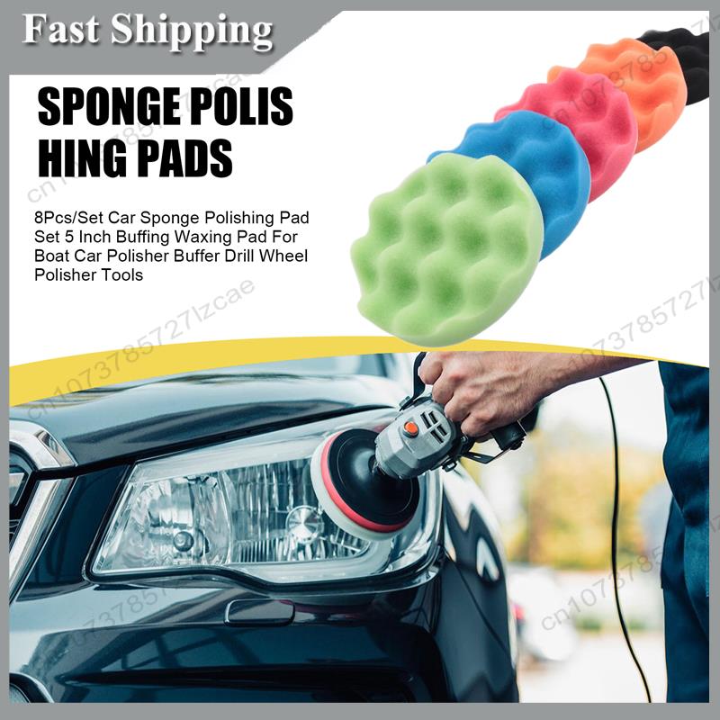 -A99Z 8Pcs/Set Car Sponge Poli – обзор и цена Polish Pad Set Buffer