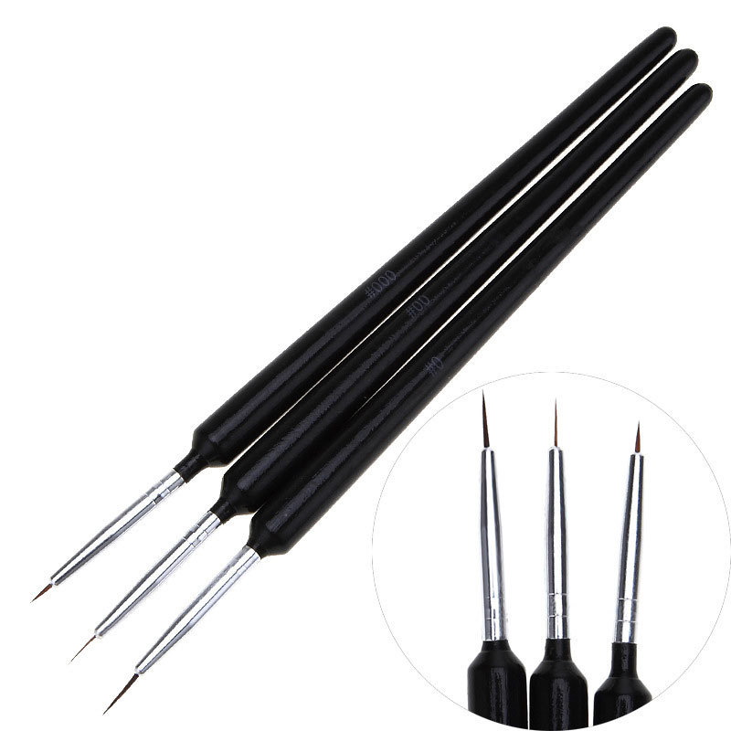 3Pcs Ultra-fine Nail Art Liner – обзор и цена Detailing Brush Set