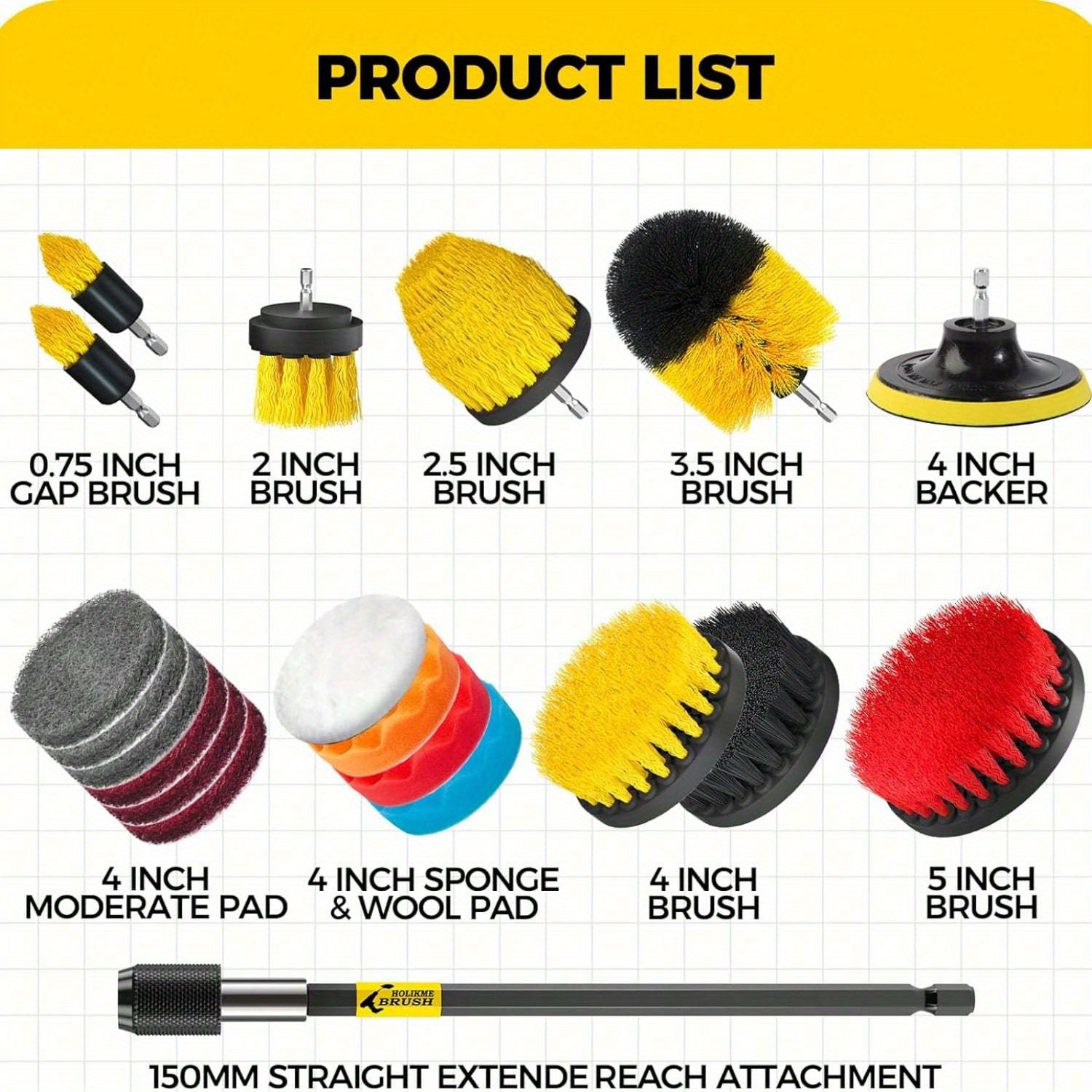 20Pack Drill Brush Attachments – обзор и цена Car Cleaning Brush