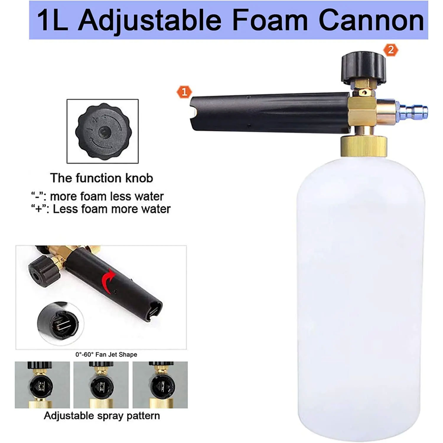 Snow Foam Cannon with 1/4 Inch – обзор и цена Pressure Washer Foam Gun